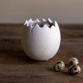 Storefactory Keramický obal na květiny Lyckeby Off-White Ø 10 cm, krémová barva, keramika