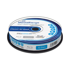 MediaRange BD-R BLU-RAY 50GB 6x Dual Layer spindl 10ks / Inkjet Printable (MR509)