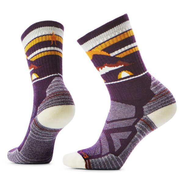 Dámské merino turistické ponožky SMARTWOOL Women's Hike Light Cushion Mountain Moon, Purple Iris velikost: 34-37 (S)