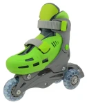 TRISKATE Basic zelené vel. XS (27-30) / Dětské kolečkové brusle / 3 kolečka / PVC 64x24 mm