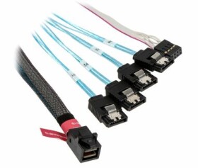 SilverStone SST-CPS05-RE kabel SAS mini 36-pin 4x SATA 50cm černá / 12Gb/s / SFF-8643 / SGPIO (SST-CPS05-RE)