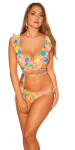 Sexy bikiny s volánky Hawaii Print barva white velikost 34