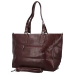 Módní dámská koženková kabelka na rameno Kleantis, tmavě vínová
