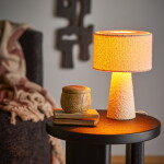 Bloomingville Stolní lampa Emmie White, krémová barva, textil