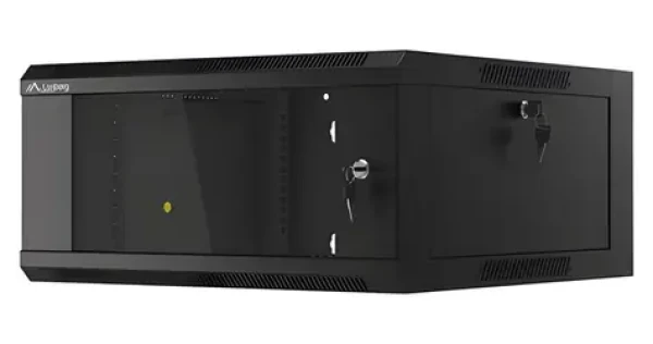 Lanberg WFFA 4U černá / Nástěnný rozvaděč / 19" / 570×600 mm / skleněné dveře / rychlá montáž (WFFA-5604-10B)