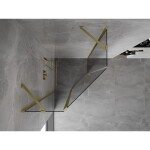 MEXEN/S - Mist sprchový kout pětiboký křídlový 90 x 90, transparent, zlato kartáčovaná 8A8-090-090-55-00