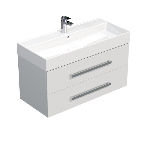 Koupelnová skříňka s umyvadlem SAT Cube Way 100x53x46 cm bílá lesk CUBE461002BISAT CUBE461002BISAT