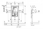 Duofix Předstěnová instalace pro umyvadlo Geberit ONE 90 cm, pro nástěnnou armaturu ONE, podomítkový sifon a prvek Clou, částečně vysoká 111.092.00.2