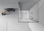 MEXEN/S - Rio čtvercový sprchový kout 70 x 70 cm, dekor/mráz, chrom + vanička Rio, 860-070-070-01-30-4510