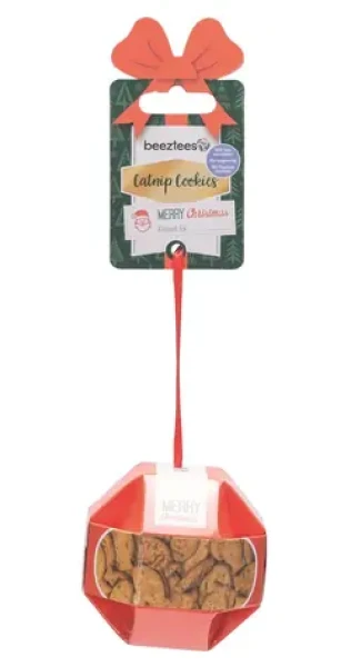 Beeztees XMAS BALL Pamlsky pro kočky Catnip-kuře-tuňák 8,5x8cm (KF-2400228)