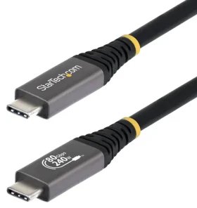 StarTech USB4 80Gbps 240W 0,5m černá / Kabel USB-C / DP2.1 / 8K60Hz / Rychlonabíjení (CC50CM80GUSB4CABLE)