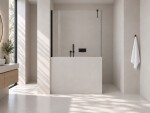CERANO - Sprchová zástěna Walk-in Onyx Half Cube L/P - 8 mm - hranatá vzpěra - černá matná, transparentní sklo - 110x100 CER-978619