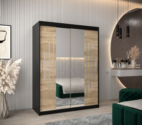 Šatní skříň Abi Y1 Barva korpusu: Černá, Rozměry: 150 cm, Dveře: Dub sonoma