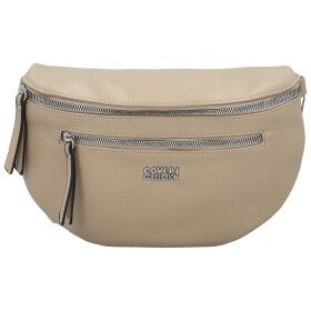 Trendy dámská koženková ledvinko-kabelka Genaida, béžová