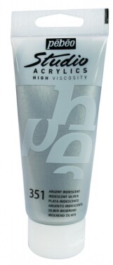Akrylová barva Pébéo Studio Acrylic 100 ml - 351 stříbrná iridescentní