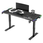 ULTRADESK Force černá / Herní stůl / 166 x 70 x 60 - 86 cm / nastavitelná výška / LED osvětlení (UDESK-FO-BW)