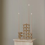 Stoff Nagel Designový svícen STOFF Nagel Solid Brass – set 3 ks, zlatá barva, kov