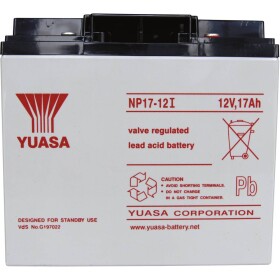 Yuasa NP17-12 NP17-12 olověný akumulátor 12 V 17 Ah olověný se skelným rounem (š x v x h) 181 x 167 x 76 mm šroubované M5 bezúdržbové, VDS certifikace