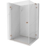 MEXEN/S - Lunar-B L sprchový kout dveře křídlové levá 90 x 70, transparent, měď kartáčovaná 832L-090-070-65-00-L