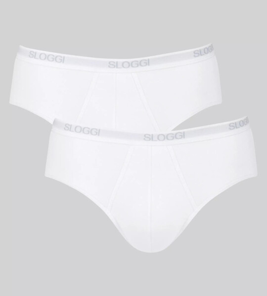 Pánské slipy Basic Midi 2P - WHITE - bíle 0003 - SLOGGI WHITE 6