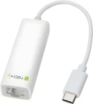 Techly Adaptér USB-C na Gigabit Ethernet bílá / Adaptér / USB-C / RJ45 / 10/100/1000 Mbit/s (020379)