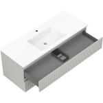 MEXEN/S - Rivel koupelnová skříňka 120 cm s umyvadlem Otis, 2 zásuvky, reliéf , šedá mat/bílá mat - 91A20-12047-2-BFF62-W18M0 91A20-12047-2-BFF62-W18M01