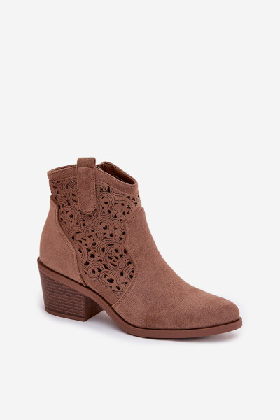 Odkryté Kožené Kovářské Dámské Boty na Podpatku S.Barski HY61-8012 Hnědé 39