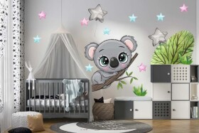 DumDekorace DumDekorace Nálepka na zeď pro děti roztomilá koala ve hvězdách cm