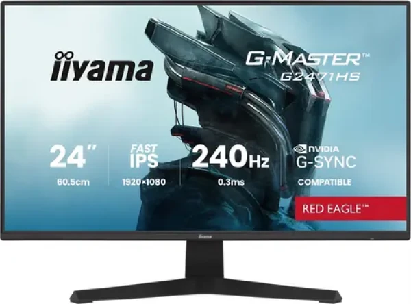 23.8" IIYAMA G-Master G2471HS-B1 černá / LED / IPS / 1920 x 1080 / 16:9 / 0.3 ms / 1000:1 / 350cd-m2 / VESA (G2471HS-B1)