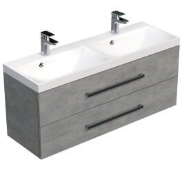 Koupelnová skříňka s dvojumyvadlem SAT Cube Way 120x53x40 cm beton CUBE2120ZBE CUBE2120ZBE