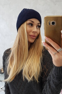 Tenká čepice Malwina K250 navy blue UNI