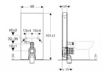 GEBERIT - Monolith Sanitární modul pro stojící WC, 101 cm, spodní přívod vody, vzhled betonu 131.002.JV.5