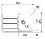 FRANKE - Spark Dřez SKN 611-79, 790x500 mm, nerez 101.0612.525