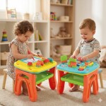 Stoleček s aktivitami oboustranný 37cm, PLAYGO, W037804