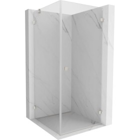 MEXEN/S - Lunar-B sprchový kout dveře křídlové pravá 90 x 90, transparent, nikl kartáčovaný 832-090-090-97-00-P