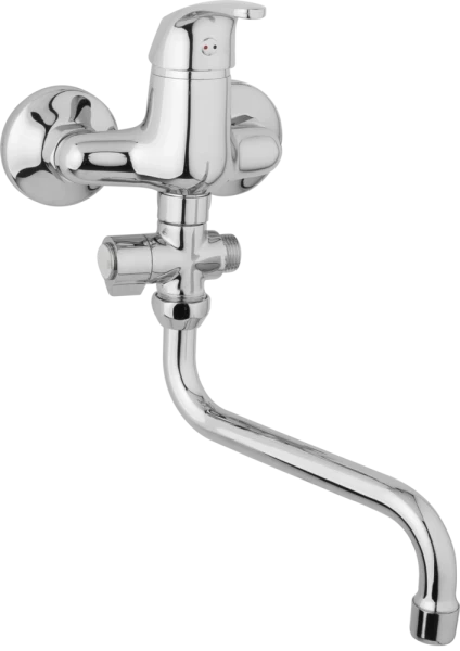 JB Sanitary Nástěnná umyvadlová a sprchová baterie SLIM, rozteč 100 mm, otočný přepínač, bez příslušenství, trubkové ramínko 200 mm A10 32 30