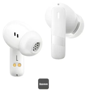 Baseus Bowie E20 bílá / Bezdrátová sluchátka / mikrofon / Bluetooth 5.3 / IPX5 (6932172655983)