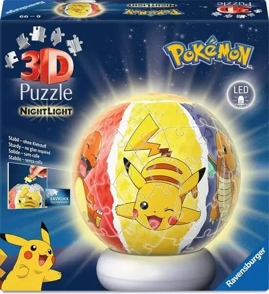 3D Puzzle-Ball: Pokémon (Noční edice) 72 dílků