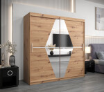 Šatní skříň Abi Bo Barva korpusu: Dub Sonoma, Rozměry: 150 cm, Dveře: Černá