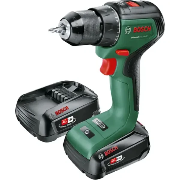BOSCH UniversalDrill 18V-60 / Aku Vrtací šroubovák / 18V / 1900 ot-min / 60 Nm / 2x 2.0 Ah (06039D7002)