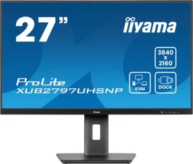 27" IIYAMA ProLite XUB2797UHSNP-B1 černá / IPS / 3840 x 2160 / 16:9 / 4ms / 1300:1 / 350cd / repro / HDMI / DP / USB-C (XUB2797UHSNP-B1)