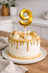 Cake star Dortová svíčka zlatá č.9