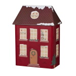 Ib Laursen Plechová dóza Christmas House, červená barva, kov