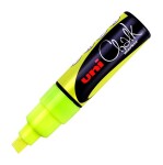 Křídový popisovač UNI - PWE-8K Chalk Marker, 8 mm, fluo-žlutý
