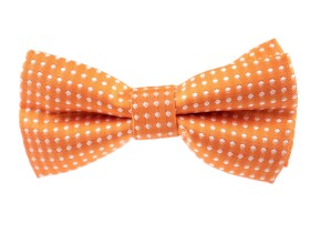 Elegant oranžový motýlek pro psa s puntíky | 25 - 42 cm