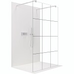 CERANO Sprchová zástěna Walk-in Onyx Duo L/P - 8 mm - kulatá vzpěra - chrom, industriální sklo - 120x200 cm