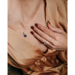 LUNICA Stříbrný náhrdelník OVAL SAPPHIRE 0985