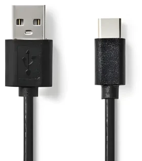 Nedis USB 2.0 kabel černá / USB-A - USB-C / 480 Mbps / 5 W / 1 m (CCGL60601BK10)