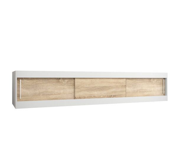 Nástavec na skříň Abi Barva korpusu: Bílá, Rozměry: 250 cm, Dveře: Dub sonoma