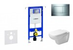 GEBERIT - Duofix Modul pro závěsné WC s tlačítkem Sigma30, lesklý chrom/chrom mat + Duravit D-Code - WC a sedátko, Rimless, SoftClose 111.355.00.5 NH6